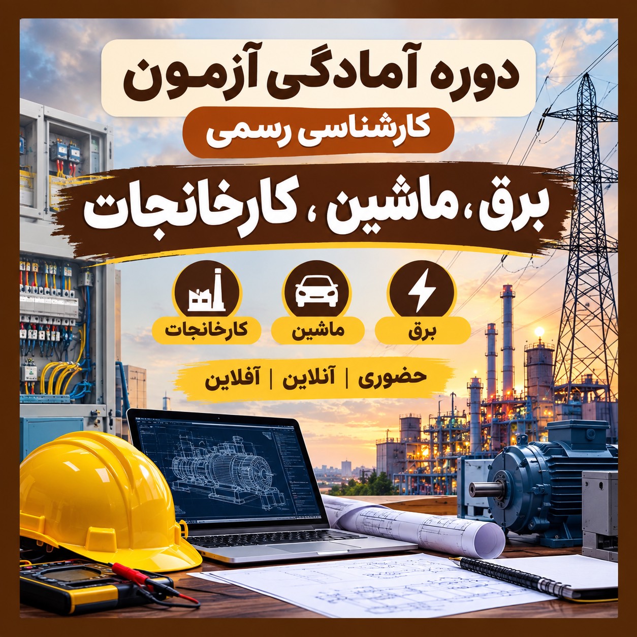 دوره های آمادگی کارشناسی رسمی برق ؛ماشین؛ کارخانجات